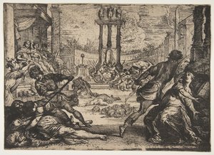 مذبحة من قبل Triumvirate ، كاليفورنيا. 1624. بواسطة كلود فيجنون