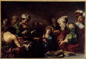 يسوع بين الأطباء. لوحة لكلود فيجنون (1593-1670)