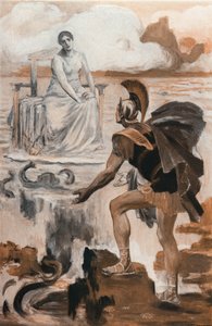 يستدعي أخيل والدته ثيتيس. رسم إيضاحي لكليمان غونتييه (1876-1918) لـ "الإلياذة" لهومير (أوميرو). باريس ، هنري لورينز