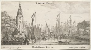 سفن ومناظر مختلفة لأمستردام (Verscheÿde Ships and Gesichten van Amstelredam) ، الجزء الثاني: القناة بالقرب من أمستردام وبرج مونكل بواسطة رينير نومز ، ودعا زيمان