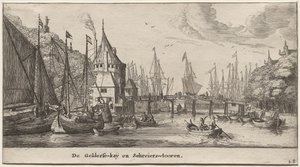 سفن ومناظر مختلفة لأمستردام (سفن Verscheÿde و Gesichten van Amstelredam) ، الجزء الثاني: برج Geldersche Quai و Schreiers بواسطة رينير نومز ، ودعا زيمان