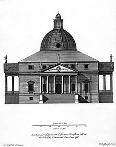 ارتفاع قلعة ميرورث ، محفورة من قبل H. Hulsbergh ، c.1722-24
