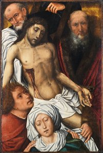 النسب من الصليب - رسم كولين دي كوتر (حوالي 1440 أو 1445-1522 أو 1532) ، زيت على خشب ، حوالي 1500 ، 98 × 65 سم - النسب من الصليب ، زيت على خشب لكولين دي كوتر - متحف دي بيلاس أرتيس دي بلباو