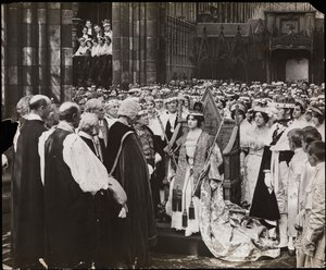 صورة ثابتة من فيلم Sixty Years a Queen ، حوالي عام 1914 (صورة بالأبيض والأسود) بواسطة شركة بايرون