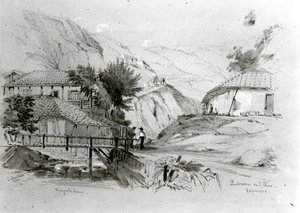 منزل بيرغر ، فالبارايسو ، 1834 (قلم رصاص ومرحاض على الورق) (صور من وزن الجسم)