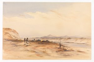 الصيد على نهر سانتا كروز، حوالي عام 1878 (لوحة مائية)