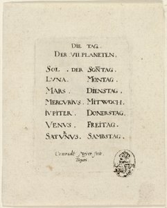 صفحة العنوان، من Der VII Planeten