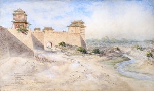 هاتا مين. إحدى البوابات الجنوبية لمدينة التتار، بكين 1879 (لوحة مائية)