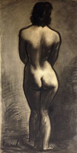 الوقوف عارية نو ديبوت - الوقوف ناكت ، ج. 1930 (طباشير أسود وغسل أسود على ورق)