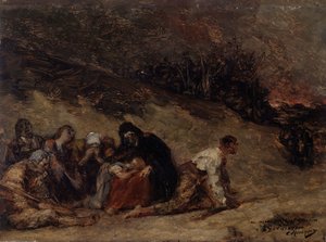 حلقة من ثورة الفلاحين. حريق ترنهوت (1798-1799) بواسطة قسطنطين مونييه