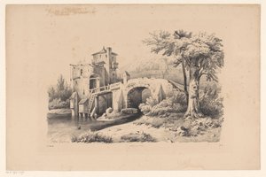 المناظر الطبيعية مع برج الجسر والحصن المشهد (عنوان المسلسل)