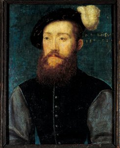 Portrait of Charles de Cosse, Count of Brissac (Cosse-Brissac) Wood painting by Corneille De Lyon (Corneille de La Haye) (1500/1510-1574)
