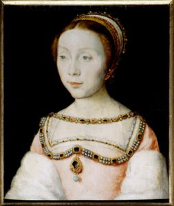 Portrait of Francoise de Longwy, wife of Admiral Philippe Chabot, widow in 1543, remarried in 1545 to Jacques de Peruse, lord of Ecars. Painting by Corneille De Lyon (Corneille de The Hague) (1500/1510-1574). Oil on wood. Dim: 0.13 x 0.16m. Versailles, Mus
