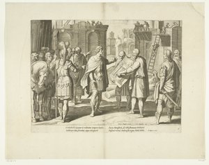 Karel V laat een klooster bouwen، 1555، nr. 8 مشاهد من ليفن فان كاريل الخامس (عنوان المسلسل) حياة الإمبراطور تشارلز الخامس في نقش جميل للغاية ، محفور على تصميمات أ. تيمبيست الشهير ، من قبل اثنين من أمهر الأساتذة ج. بواسطة انطونيو تمبيستا