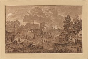 قرية مع بركة ، ج. 1782.