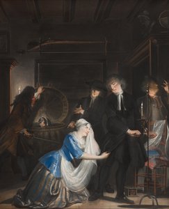 اكتشاف الفضيلة الكاذبة: اكتشاف فولكيرت في سلة الغسيل ، 1739 بواسطة كورنيليس تروست