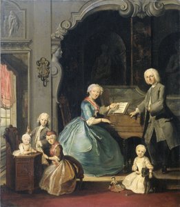 مجموعة عائلية بالقرب من Harpsichord ، 1739 بواسطة كورنيليس تروست