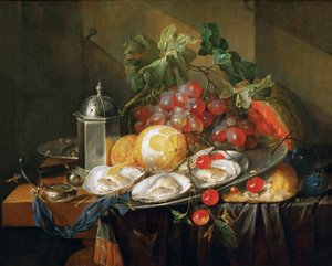 Nature morte de petit dejeuner - فطور لا يزال على قيد الحياة ، بقلم Heem ، Cornelis ، de (1631-1695). زيت على خشب