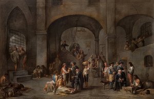 زيارة الأسرى (من دورة أعمال الرحمة السبعة). حوالي 1640