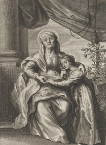 تعليم العذراء ، مع القديسة حنة جالسة على مقعد ينظر إلى الأعلى و ... ، كاليفورنيا. 1645-1678. بواسطة كورنيليس فان كوكركن
