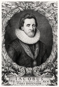 صورة لجيمس الأول ، ملك بريطانيا العظمى ، منقوش بواسطة R.White ، 1669 بواسطة كورنيليوس الأول بعد جونسون