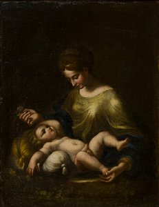 مادونا والطفل ، حوالي 1509-34 (زيت على قماش) بواسطة كوريجيو