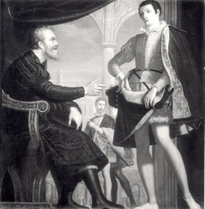 مايكل أنجلو (1475-1564) وفرانشيسكو الأول (1541-87) دي ميديتشي بواسطة Cosimo Gamberucci أو Gambaruccio