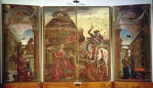 Polyptych يصور سانت جورج والتنين والبشارة ، 1469 (درجة الحرارة على اللوحة) (انظر أيضًا 215997)