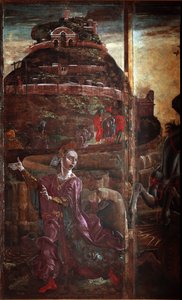 St George and the Dragon, detail of the Princess - oil on panel