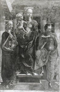 العذراء والطفل مع مريم المجدلية والقديس جيروم بواسطة Cosimo Tura