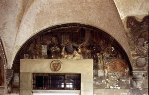 سانت دومينيك شفاء المرأة المريضة ، نظارة من دورة جدارية لحياة القديس دومينيك ، في دير سانت دومينيك ، حوالي 1698 (جصية) بواسطة Cosimo Ulivelli