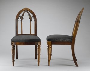 زوج من الكراسي الجانبية ، ج. 1844 (خشب الورد ؛ رماد) بواسطة كروفورد ريدل