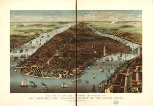 مدينة نيويورك. بواسطة Currier and Ives Equitable Life Assurance Society of the United States