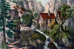 مطحنة سويسرية قديمة ، 1872. بواسطة كوريير وآيفز