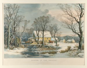 الشتاء في الريف ، The Old Grist Mill بواسطة كوريير وآيفز