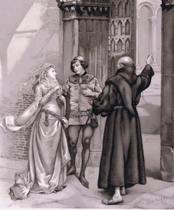 أدخل Friar Laurence و Romeo ، رسم توضيحي من Romeo and Juliet ، بواسطة كورتازو كورتازو