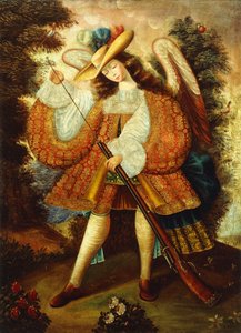 رئيس الملائكة مع Arquebus بواسطة مدرسة كوزكو