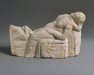 تمثال صغير هلنستي لمشهد الولادة ، حوالي 310 - 30 قبل الميلاد (الحجر الجيري) بواسطة القبرصي القبرصي