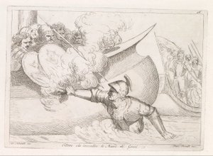 أشعل هيكتور النار في السفن اليونانية Ettore che incendia le Navi de Greci (العنوان على الكائن)