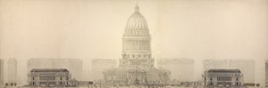 اللوحة 131 من خطة شيكاغو ، 1909: شيكاغو. عرض الارتفاع لمجموعة المباني ...