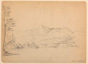 رسم، جبل تشوكوروا من بركة كارا، نيو هامبشاير، 28 سبتمبر 1854 بواسطة دانييل هنتنغتون