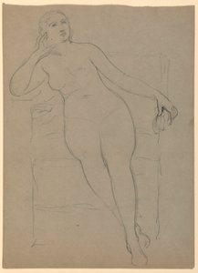 رسم، أنثى عارية جالسة، 1870-80 بواسطة دانييل هنتنغتون