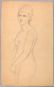 رسم، أنثى عارية واقفة، 1860-70 بواسطة دانييل هنتنغتون