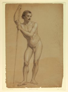 رسم، ذكر عاري واقف، اثنان س، 1866 بواسطة دانييل هنتنغتون