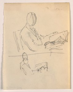 رسم، رجل جالس مع كتاب، 1879-1896 بواسطة دانييل هنتنغتون