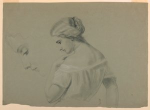 رسم، صورة جانبية لرأس امرأة أ، 1840-70 بواسطة دانييل هنتنغتون