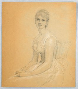 رسم، رسم تخطيطي لبورتريه لامرأة، 1881 بواسطة دانييل هنتنغتون