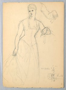 رسم، رسم تخطيطي لبورتريه لبيلا وورشام، 1878 بواسطة دانييل هنتنغتون