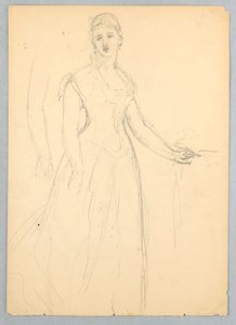 رسم، رسم تخطيطي لبورتريه لبيلا وورشام، 1878 بواسطة دانييل هنتنغتون
