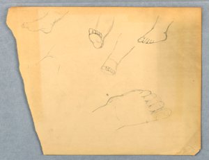 رسم، دراسات للقدم اليسرى لطفل، 1845-1855 بواسطة دانييل هنتنغتون